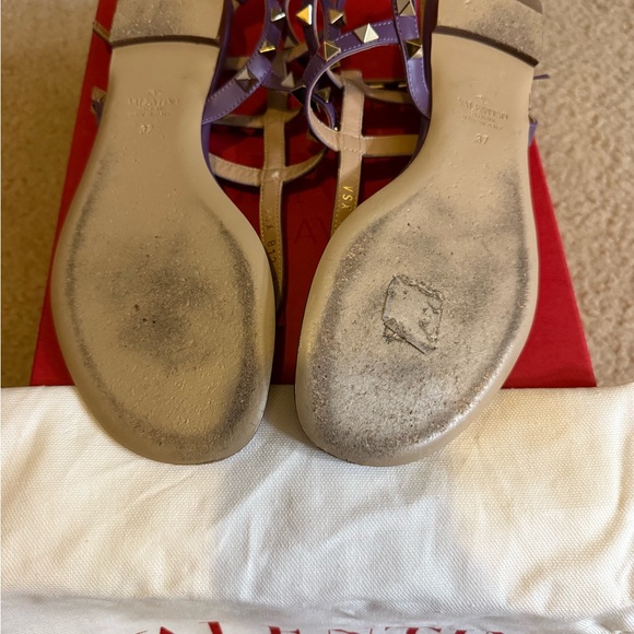 Women's Purple Valentino Caged Rockstud Sandals - Picture 3 of 4